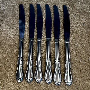 Simeon L & George H. Rogers Co. Oneida Ltd Homestead Silverplate Knife 6 Pc Set